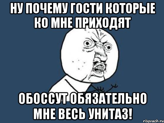 Ну почему гости которые ко мне приходят Обоссут обязательно мне весь унитаз!, Мем Ну почему