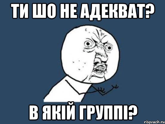 Ти шо не адекват? В якій группі?, Мем Ну почему