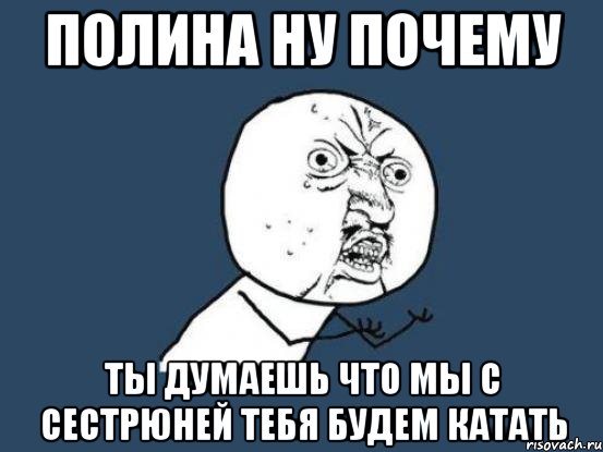 полина ну почему ты думаешь что мы с сестрюней тебя будем катать, Мем Ну почему