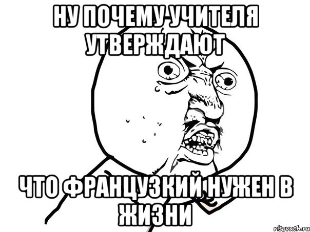 ну почему учителя утверждают что французкий нужен в жизни, Мем Ну почему (белый фон)