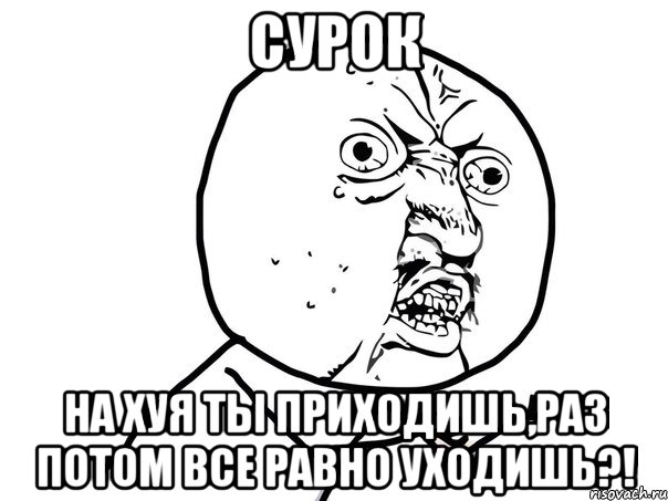 сурок на хуя ты приходишь,раз потом все равно уходишь?!, Мем Ну почему (белый фон)