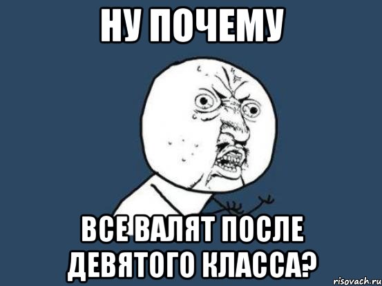 НУ ПОЧЕМУ Все валят после девятого класса?, Мем Ну почему