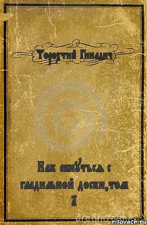 Торохтий Гинадич Как ебнуться с гладильной доски,том 1, Комикс обложка книги