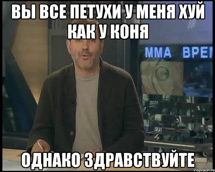 Вы все петухи у меня хуй как у коня Однако здравствуйте, Мем Однако Здравствуйте