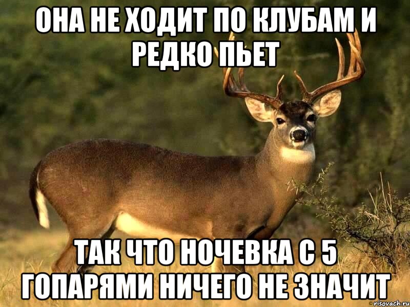 Она не ходит по клубам и редко пьет Так что ночевка с 5 гопарями ничего не значит