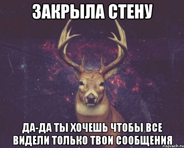 Закрыла стену Да-да ты хочешь чтобы все видели только твои сообщения, Мем  олень наивный