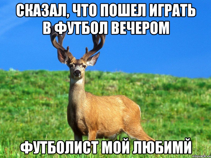 Сказал, что пошел играть в футбол вечером Футболист мой любимй
