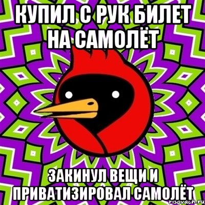 купил с рук билет на самолёт закинул вещи и приватизировал САМОЛЁТ