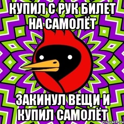 купил с рук билет на самолёт закинул вещи и купил САМОЛЁТ, Мем Омская птица
