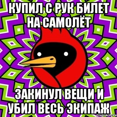купил с рук билет на самолёт закинул вещи и убил весь экипаж, Мем Омская птица