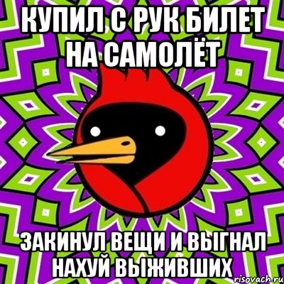 купил с рук билет на самолёт закинул вещи и выгнал нахуй выживших, Мем Омская птица