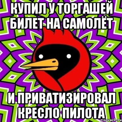купил у торгашей билет на самолёт и приватизировал кресло пилота, Мем Омская птица