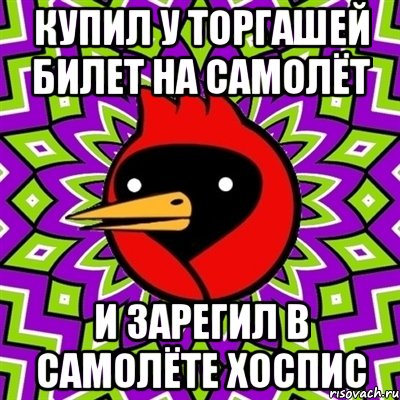 купил у торгашей билет на самолёт и зарегил в самолёте Хоспис, Мем Омская птица