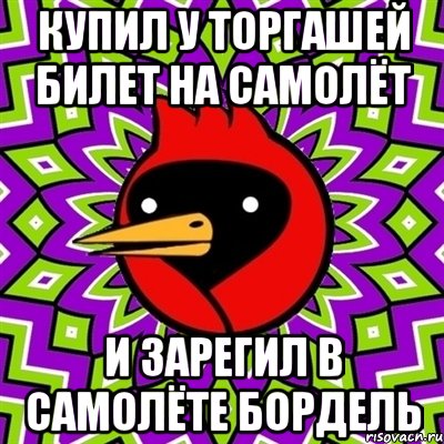 купил у торгашей билет на самолёт и зарегил в самолёте бордель, Мем Омская птица