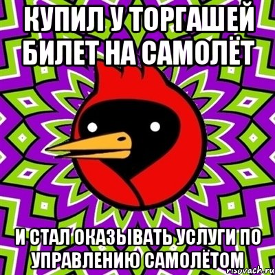купил у торгашей билет на самолёт и стал оказывать услуги по управлению самолётом, Мем Омская птица
