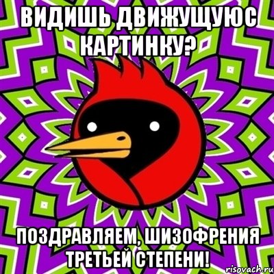 ВИДИШЬ ДВИЖУЩУЮС КАРТИНКУ? ПОЗДРАВЛЯЕМ, ШИЗОФРЕНИЯ ТРЕТЬЕЙ СТЕПЕНИ!, Мем Омская птица