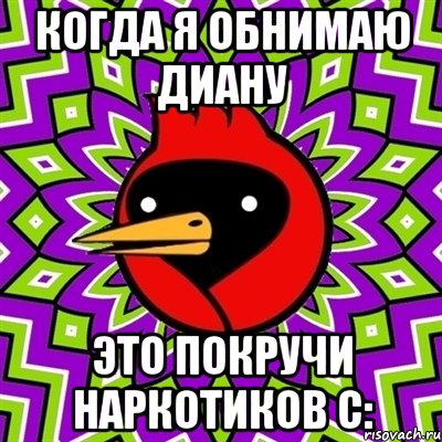 когда я обнимаю диану это покручи наркотиков с:, Мем Омская птица