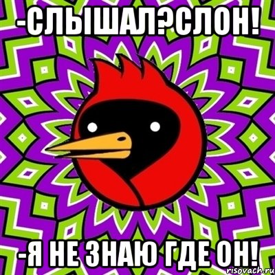 -СЛЫШАЛ?СЛОН! -Я НЕ ЗНАЮ ГДЕ ОН!, Мем Омская птица