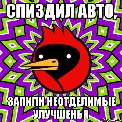 спиздил авто, запили неотделимые улучшенья, Мем Омская птица