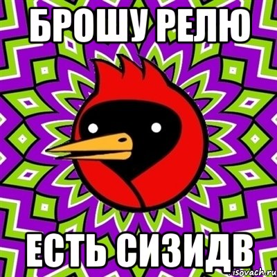 Брошу релю Есть сизидв, Мем Омская птица