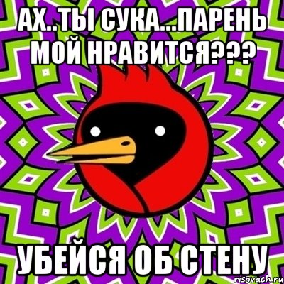 ах..ты сука...парень мой нравится??? убейся об стену, Мем Омская птица
