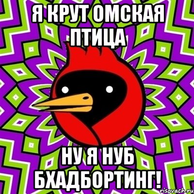 Я крут Омская птица Ну я нуб бхадбортинг!, Мем Омская птица