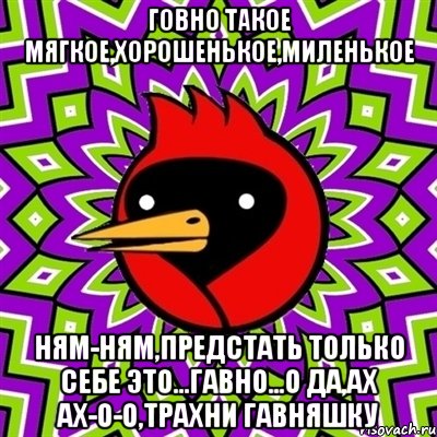 говно такое мягкое,хорошенькое,миленькое ням-ням,предстать только себе это...гавно...о да,ах ах-о-о,трахни гавняшку, Мем Омская птица