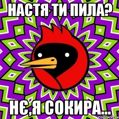 Настя ти пила? нє,я сокира..., Мем Омская птица