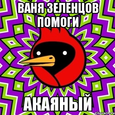 ВАНЯ ЗЕЛЕНЦОВ ПОМОГИ АКАЯНЫЙ, Мем Омская птица