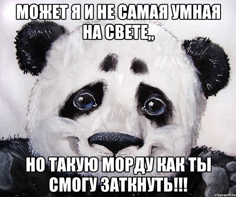 Может я и не самая умная на свете,, но такую морду как ты смогу заткнуть!!!