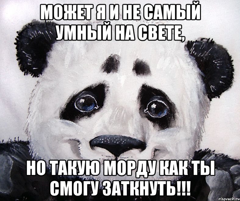 Может я и не самый умный на свете, но такую морду как ты смогу заткнуть!!!