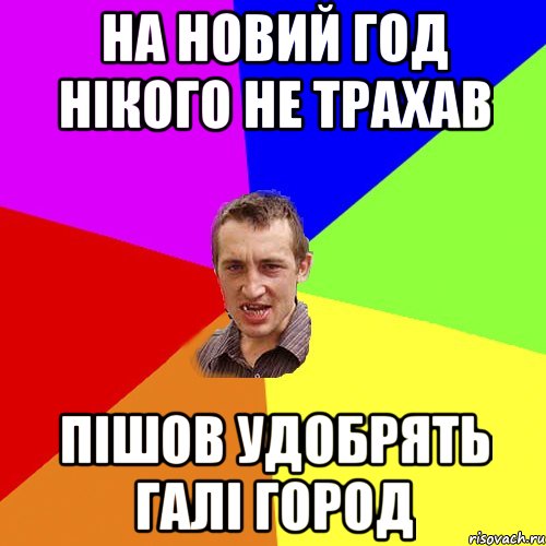 на новий год нікого не трахав пішов удобрять галі город, Мем Чоткий паца