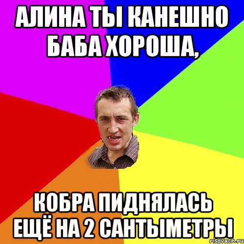 Алина ты канешно баба хороша, кобра пиднялась ещё на 2 сантыметры, Мем Чоткий паца