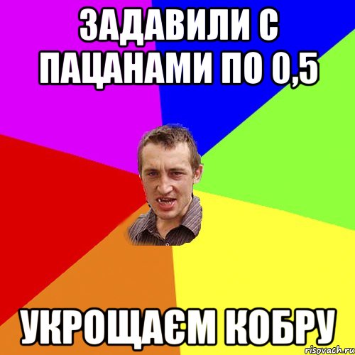 задавили с пацанами по 0,5 укрощаєм кобру, Мем Чоткий паца