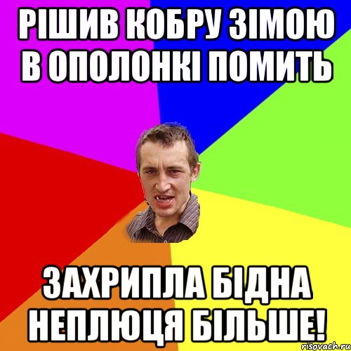 Рішив кобру зімою в Ополонкі помить захрипла бідна неплюця більше!, Мем Чоткий паца