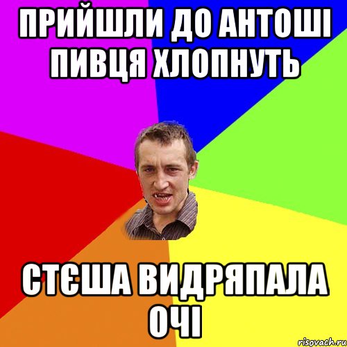 прийшли до Антоші пивця хлопнуть Стєша видряпала очі, Мем Чоткий паца