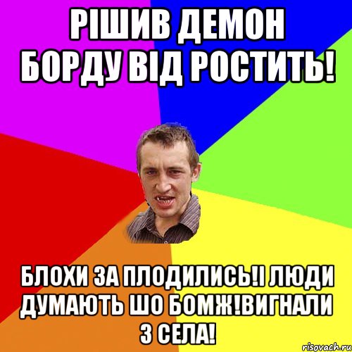 Рішив демон борду від ростить! Блохи за плодились!і люди думають шо бомж!вигнали з села!, Мем Чоткий паца