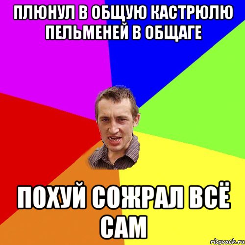 Плюнул в общую кастрюлю пельменей в общаге Похуй сожрал всё сам, Мем Чоткий паца