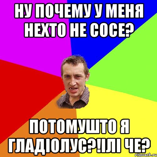 Ну почему у меня нехто не сосе? Потомушто я гладіолус?!ілі че?, Мем Чоткий паца