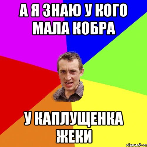 А я знаю у кого мала кобра У Каплущенка Жеки, Мем Чоткий паца