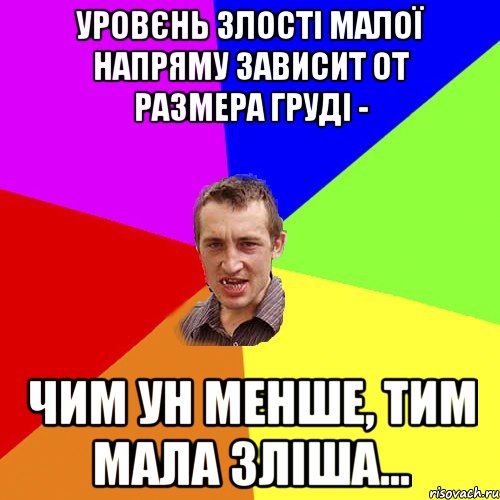 уровєнь злості малої напряму зависит от размера груді - чим ун менше, тим мала зліша..., Мем Чоткий паца