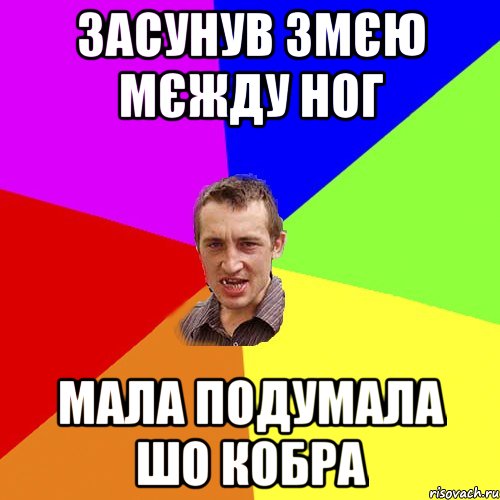 ЗАСУНУВ ЗМЄЮ МЄЖДУ НОГ МАЛА ПОДУМАЛА ШО КОБРА, Мем Чоткий паца