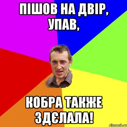 пішов на двір, упав, кобра также здєлала!, Мем Чоткий паца