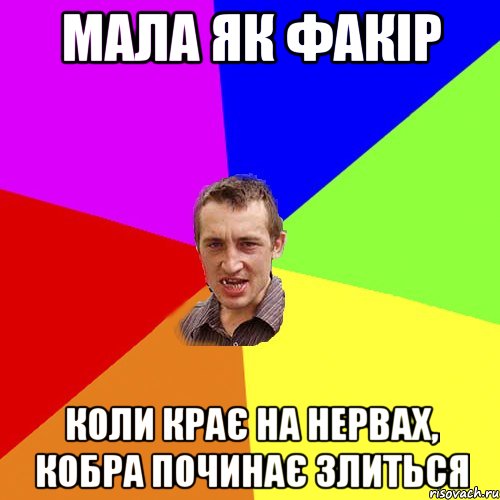 МАЛА ЯК ФАКІР коли крає на нервах, кобра починає злиться, Мем Чоткий паца