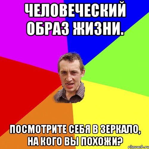 Человеческий образ жизни. Посмотрите себя в зеркало, на кого вы похожи?, Мем Чоткий паца