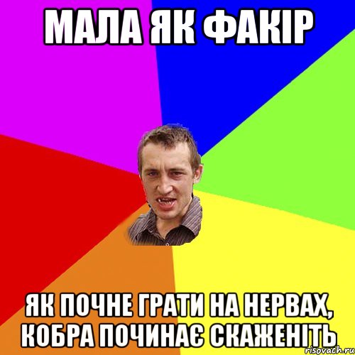 МАЛА ЯК ФАКІР Як почне грати на нервах, кобра починає скаженіть, Мем Чоткий паца