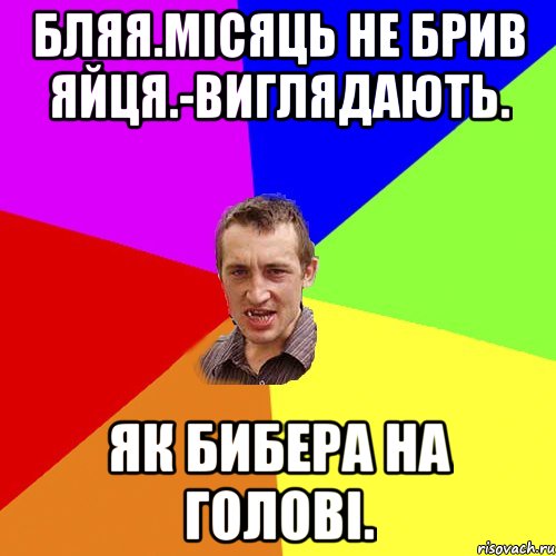 Бляя.місяць не брив яйця.-виглядають. Як бибера на голові., Мем Чоткий паца