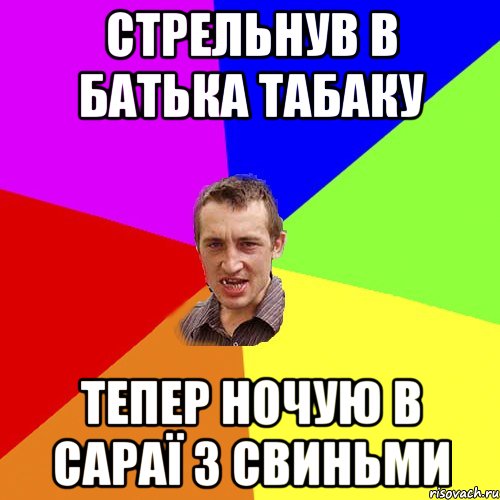 Стрельнув в батька табаку Тепер ночую в сараї з свиньми, Мем Чоткий паца