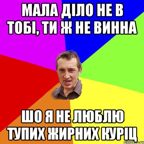 мала діло не в тобі, ти ж не винна шо я не люблю тупих жирних куріц, Мем Чоткий паца