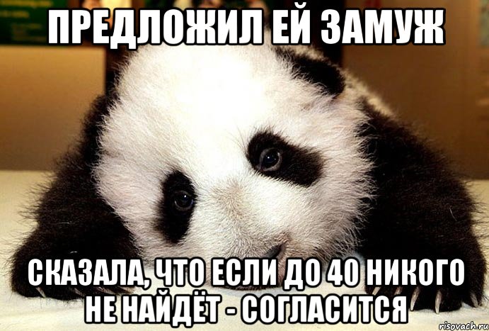 Предложил ей замуж сказала, что если до 40 никого не найдёт - согласится